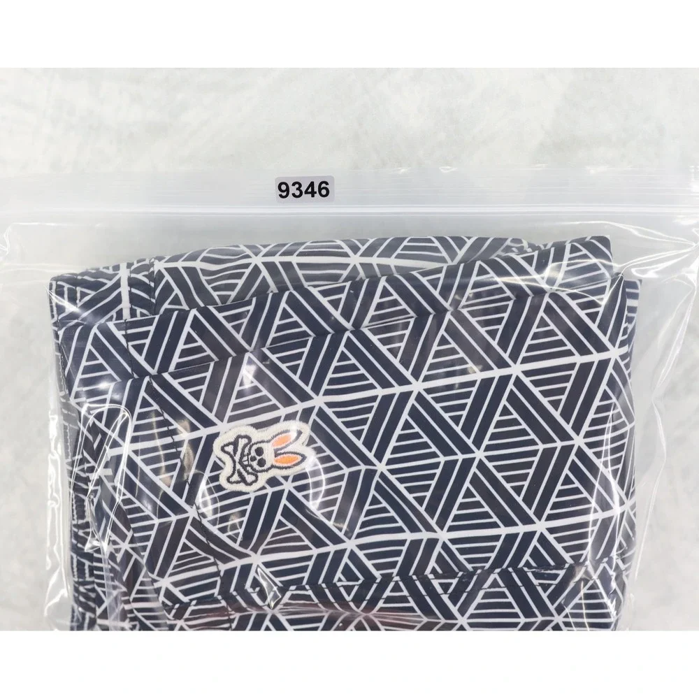 Psycho Bunny Swim Trunks Mens Small S Geometric Blue White Board Shorts Lined